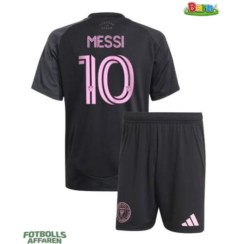 Inter Miami Lionel Messi #10 Bortaställ Barn 2025-26 Kortärmad (+ Korta byxor)